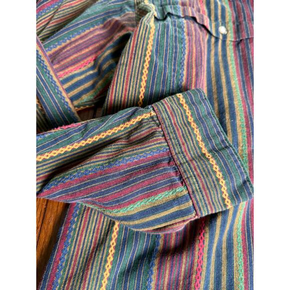 Vintage Guess Georges Marciano 90s Stripe Button Up Shirt Mens Large Made in USA - Picture 6 of 9